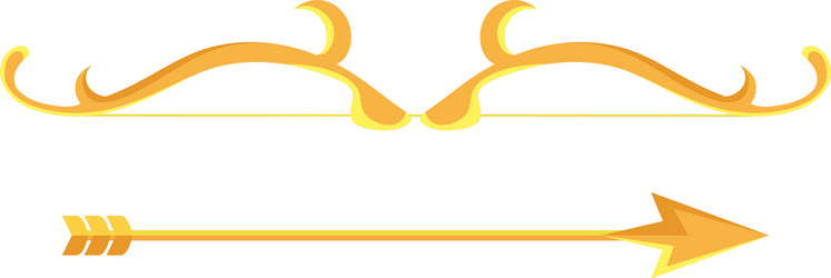 gold ornament bow with arrow design vector image