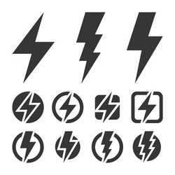 Lightning Bolt Icons - Flash & Spark Set vector image