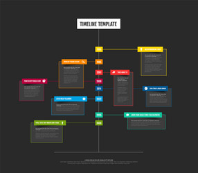 simple vertical dark timeline template with color vector