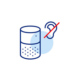 smart speaker and ear crossed out privacy mode vector image