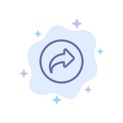 basic arrow right ui blue icon on abstract cloud vector image