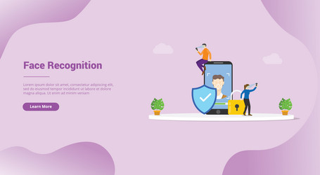 face recognition technology concept for website vector