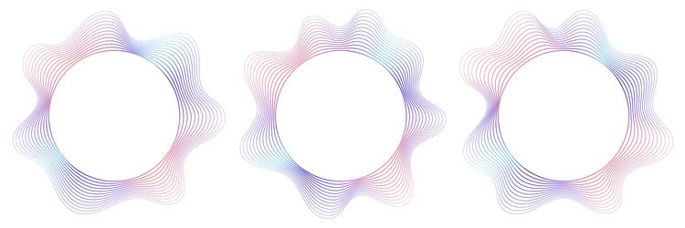 round sound wave frames circular lines pattern vector image