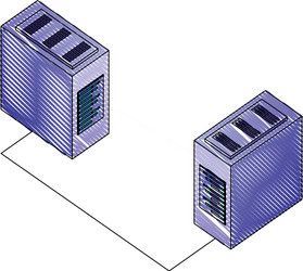 servers data center with circuit isometric icon vector image
