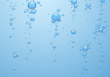 Bubbles in water on blue background horizontal Vector Image