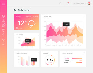 Admin Dashboard UI Mockup vector image