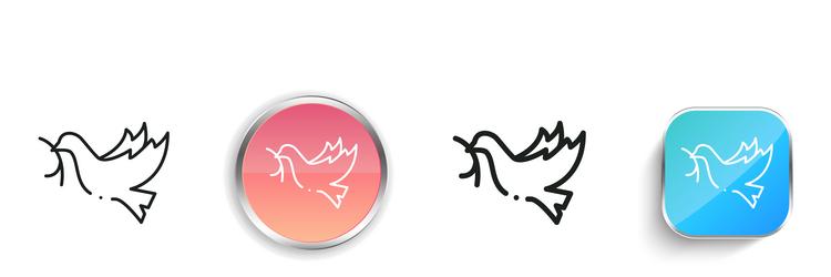 dove icon thin linear regular and button style vector image