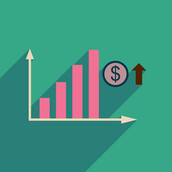 flat web icon with long shadow money graph vector