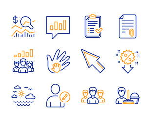 Group attachment and travel sea icons set vector