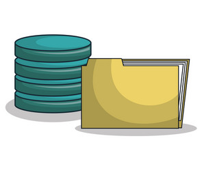 icon folder files archive isolated vector image