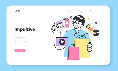 impulsive consumer behavior web banner or landing vector image