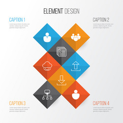 internet icons set collection of upload team vector image