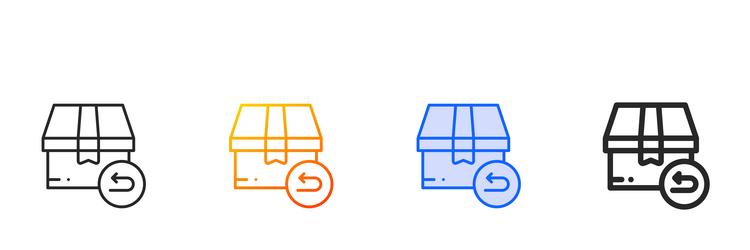 return box iconthin linear gradient blue stroke vector image