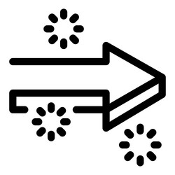 right arrow moving forward surrounded by loading vector image