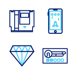 set line create account screen diamond mobile vector image