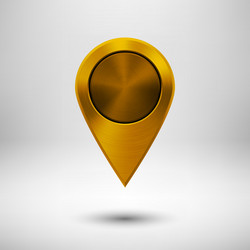 technology pointer button with gold metal texture vector image