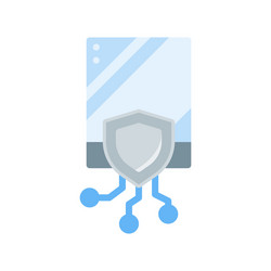 Mobile security icon in flat style vector