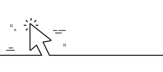 mouse cursor line icon click action sign vector image