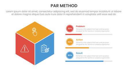 par method infographic 3 point with 3d box shape vector image