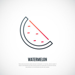 Slice of watermelon in simple line style summer vector