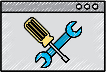 Template computer with tools vector