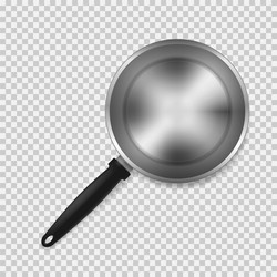 Top view empty frying pan isolated vector