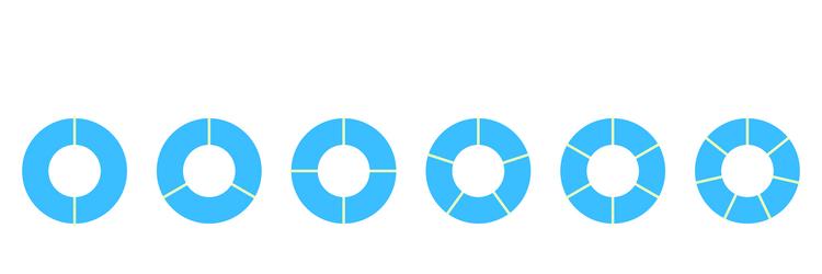 pie chart with different segments in a circular vector image