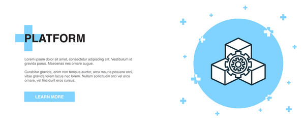 platform line icon simple banner outline vector image