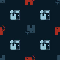 set package box with fragile content delivery vector image
