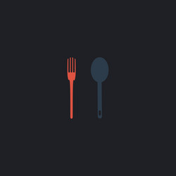 Spoon and fork computer symbol vector