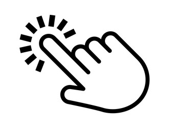 click cursor set computer pointer hand and arrow vector image