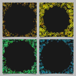 colored round border background design set vector