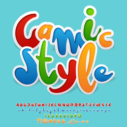 Comic Style Font Set Vector Image