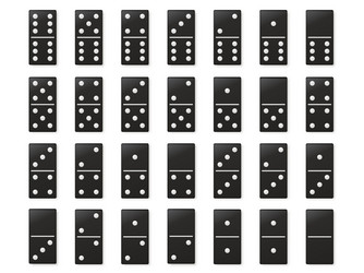 Dominoes or domino tiles black mockups vector