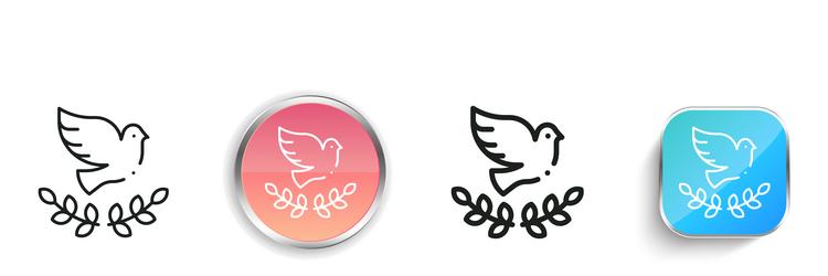 dove icon thin linear regular and button style vector image