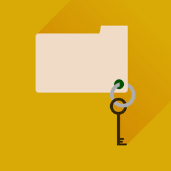 flat icon with long shadow key folder vector image
