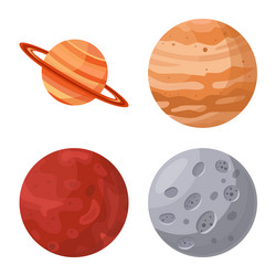 isolated object of planet and system symbol set vector image