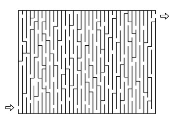 rectangle labyrinth with entry and exit vertical vector image