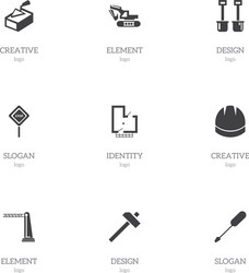 Set of 9 editable structure icons includes vector