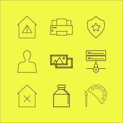 Web linear icon set simple outline icons vector