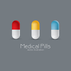 Abstract medical objects on a gray background vector