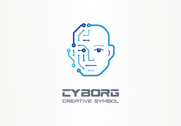 AI Robot Circuit Brain Tech vector image