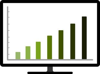 colored business graph on a computer screen vector