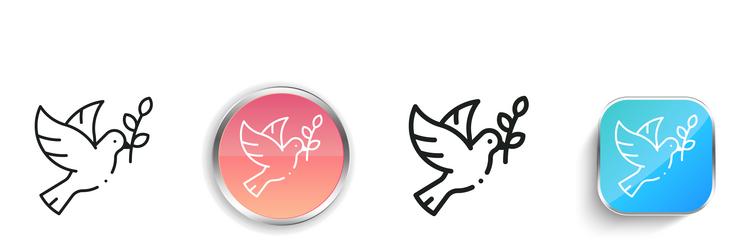 dove icon thin linear regular and button style vector image