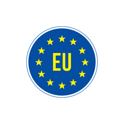 European union flag eu in the circle stock vector