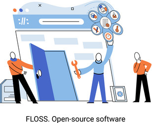 Floss open source software free product anyone vector