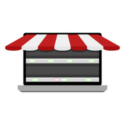 online store layout empty shelf showcase covered vector image