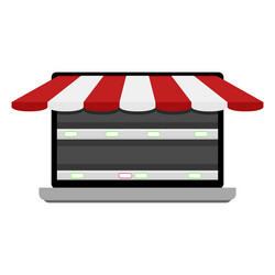 online store layout empty shelf showcase covered vector