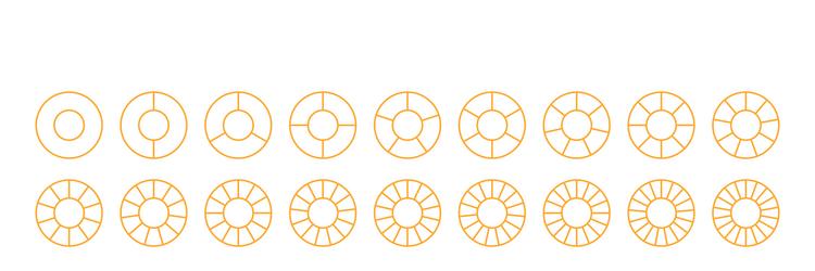 pie chart with different segments in a circular vector image