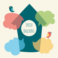 Speech bubble with bird and nesting box vector